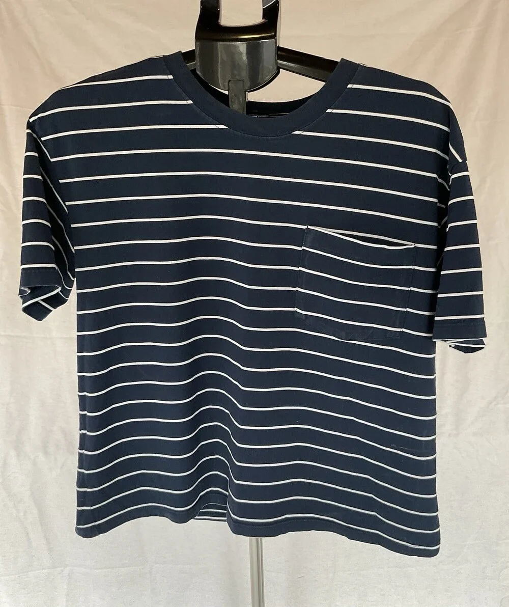 Baby Blue Striped T-shirt, XL, Women’s